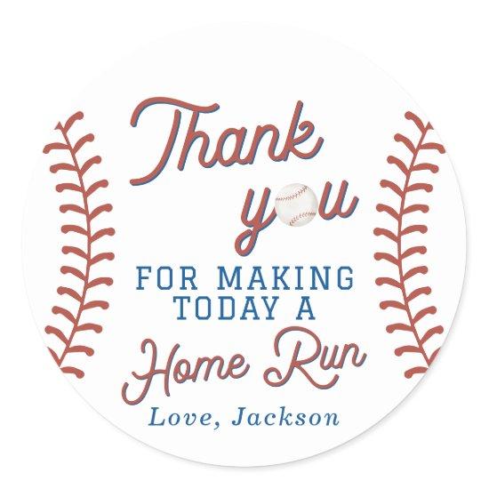 Baseball Thank You Stickers | First Birthday Party
