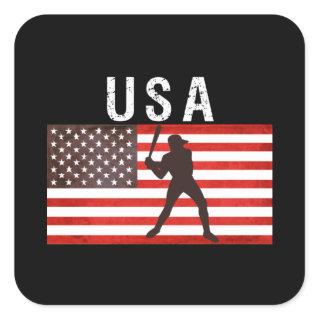 Baseball USA Flag 2021,tokyo 2020 Square Sticker