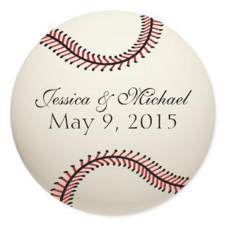 Baseball Wedding Classic Round Sticker