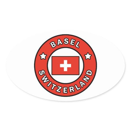 Basel Switzerland Oval Sticker