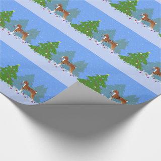 Basenji Decorating Tree in the Forest