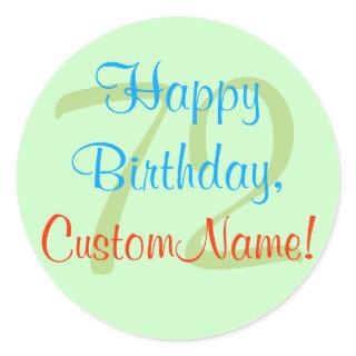 Basic 72nd Birthday Sticker