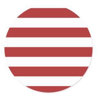 Basic Red and White Stripes Pattern Classic Round Sticker