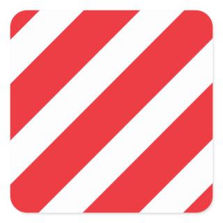 Basic Stripe Red Square Sticker