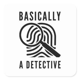 Basically A Detective Square Sticker