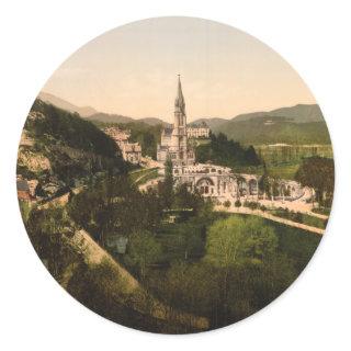 Basilica of Notre Dame, Lourdes, France Classic Round Sticker
