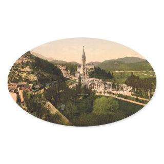 Basilica of Notre Dame, Lourdes, France Oval Sticker