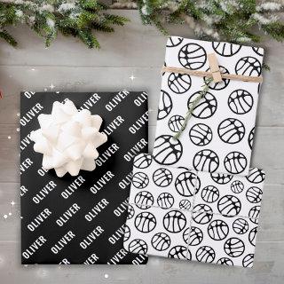 Basketball Ball Pattern Black and White Name  Sheets