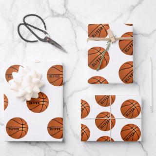 Basketball Ball Pattern Kids Name Birthday   Sheets