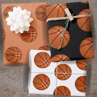 Basketball Ball Pattern Kids Name Birthday   Sheets