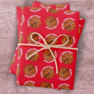 Basketball Balls Kids Name Sports Merry Christmas  Sheets