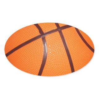 Basketball Close-Up Texture Skin Oval Sticker