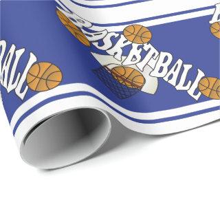 Basketball Dark Blue and White Stripes