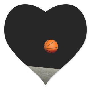 basketball earth from moon space universe heart sticker