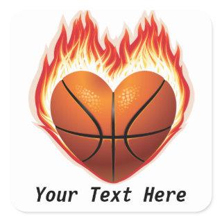 Basketball Flame Customizable Stickers