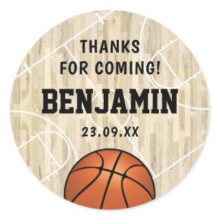 Basketball Party Favor Classic Round Sticker