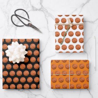 Basketball Sport Pattern Black White & Orange  Sheets