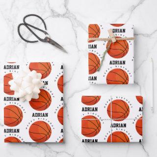 Basketball Sports Birthday Party Personalized Name  Sheets