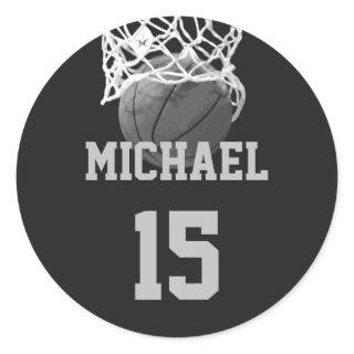 Basketball Your Name Classic Round Sticker