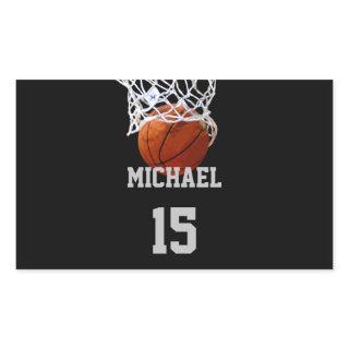 Basketball Your Name Rectangular Sticker