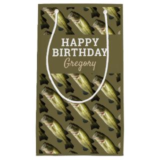 Bass Fishing Hobby Birthday Mens Personalized Small Gift Bag