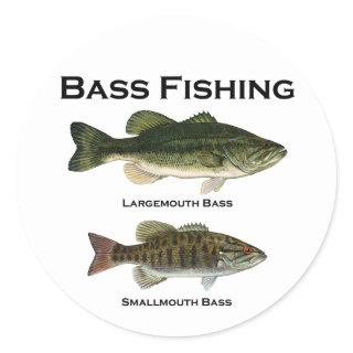 Bass Fishing Logo (largemouth - smallmouth) Classic Round Sticker