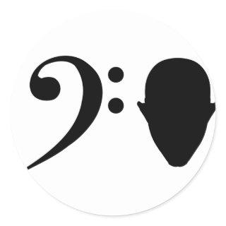 Bass Head Classic Round Sticker