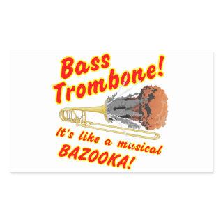Bass Trombone Musical Bazooka Rectangular Sticker