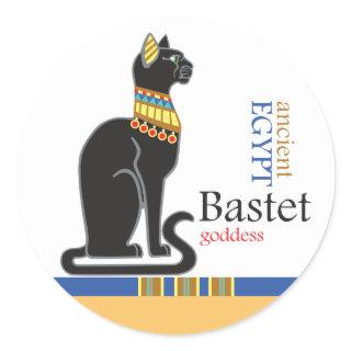 Bastet or Bast. Acient Egyptian goddess Classic Round Sticker