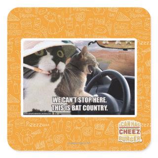 Bat country square sticker