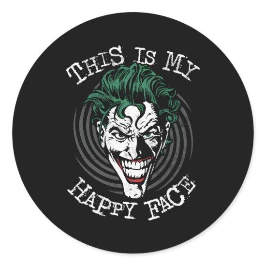 Bat Joker This Is My Happy Face Classic Round Sticker