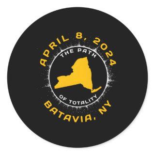 Batavia New York Solar Eclipse April 8 2024 Totali Classic Round Sticker