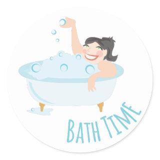 Bath Time Classic Round Sticker