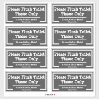 Bathroom Flush Toilet Paper Only Sticker