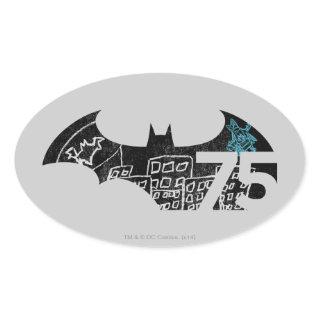 Batman 75 Logo - Chalkboard Oval Sticker