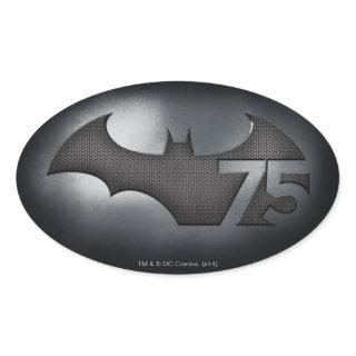 Batman 75 - Metal Grid Oval Sticker