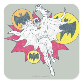 Batman And Bat Symbol Graphic Square Sticker