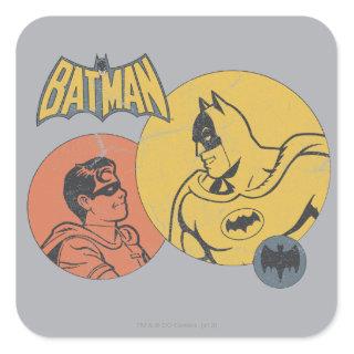 Batman And Robin Graphic - Distressed Square Sticker