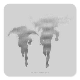 Batman And Robin Halftone Gradient Square Sticker