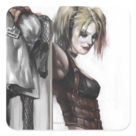 Batman Arkham City | Harley Quinn Illustration Square Sticker
