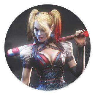 Batman Arkham Knight | Harley Quinn with Bat Classic Round Sticker