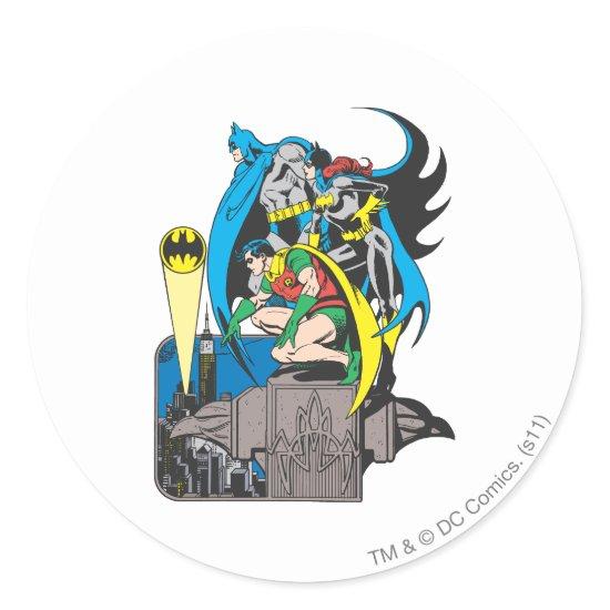 Batman/Batgirl/Robin Classic Round Sticker
