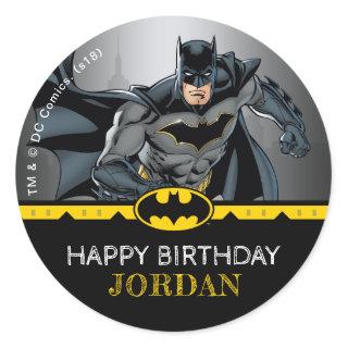 Batman | Chalkboard Happy Birthday Classic Round Sticker