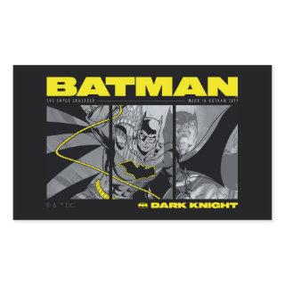 Batman Comic Tri-Panel Graphic Rectangular Sticker