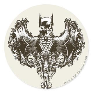 Batman Cowl and Skull Crest Classic Round Sticker