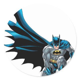 Batman Crouches Classic Round Sticker