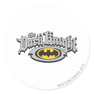 Batman Dark Knight | Name and Oval Logo Classic Round Sticker
