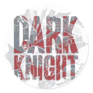 Batman Dark Knight | Name Red Grey Logo Classic Round Sticker
