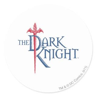 Batman Dark Knight | Name Red Sword Logo Classic Round Sticker