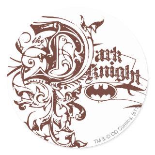 Batman Dark Knight | Urban Brown Logo Classic Round Sticker